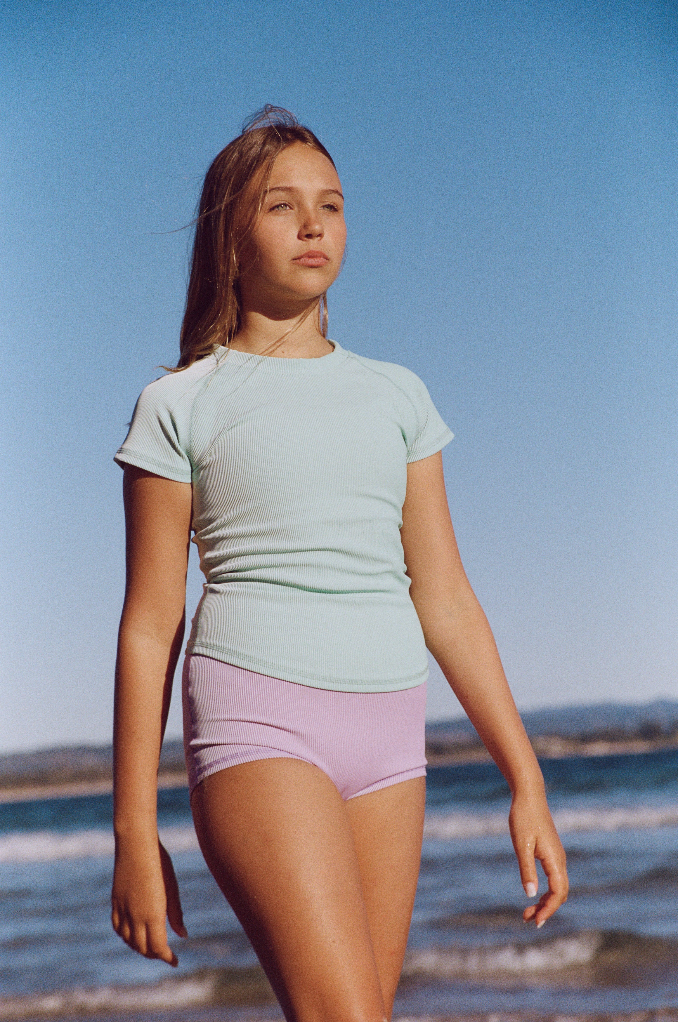 zulu & zephyr mini stripe boy short - lilac