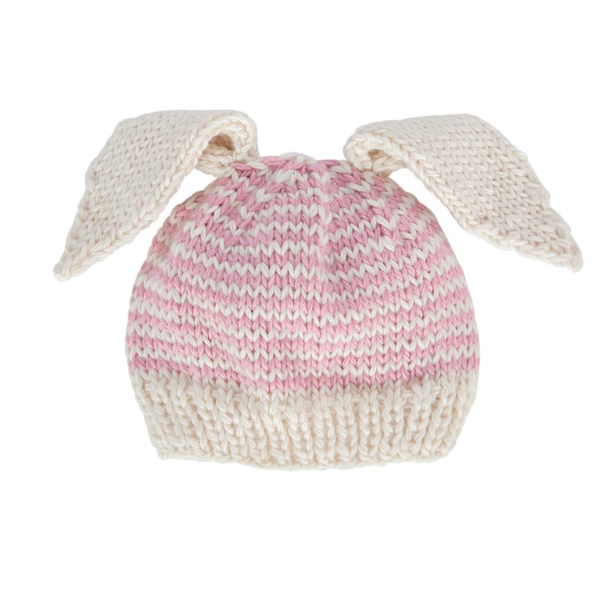 acorn kids baby flopsy beanie - pink & cream