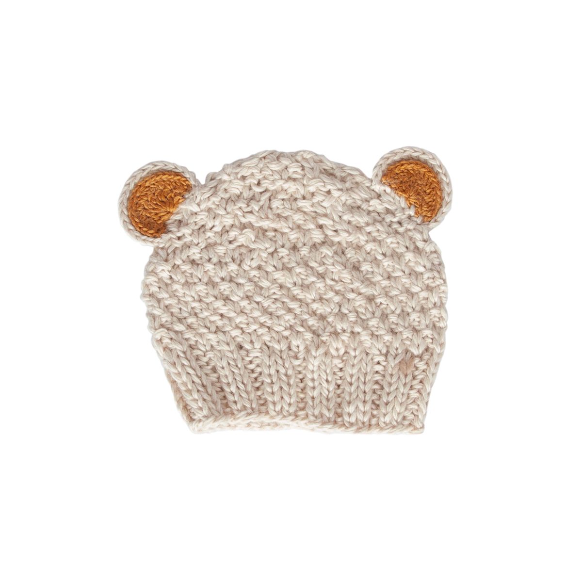 acorn kids bear baby beanie - oatmeal