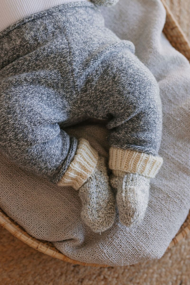 acorn kids springbud baby merino booties - cloud marle