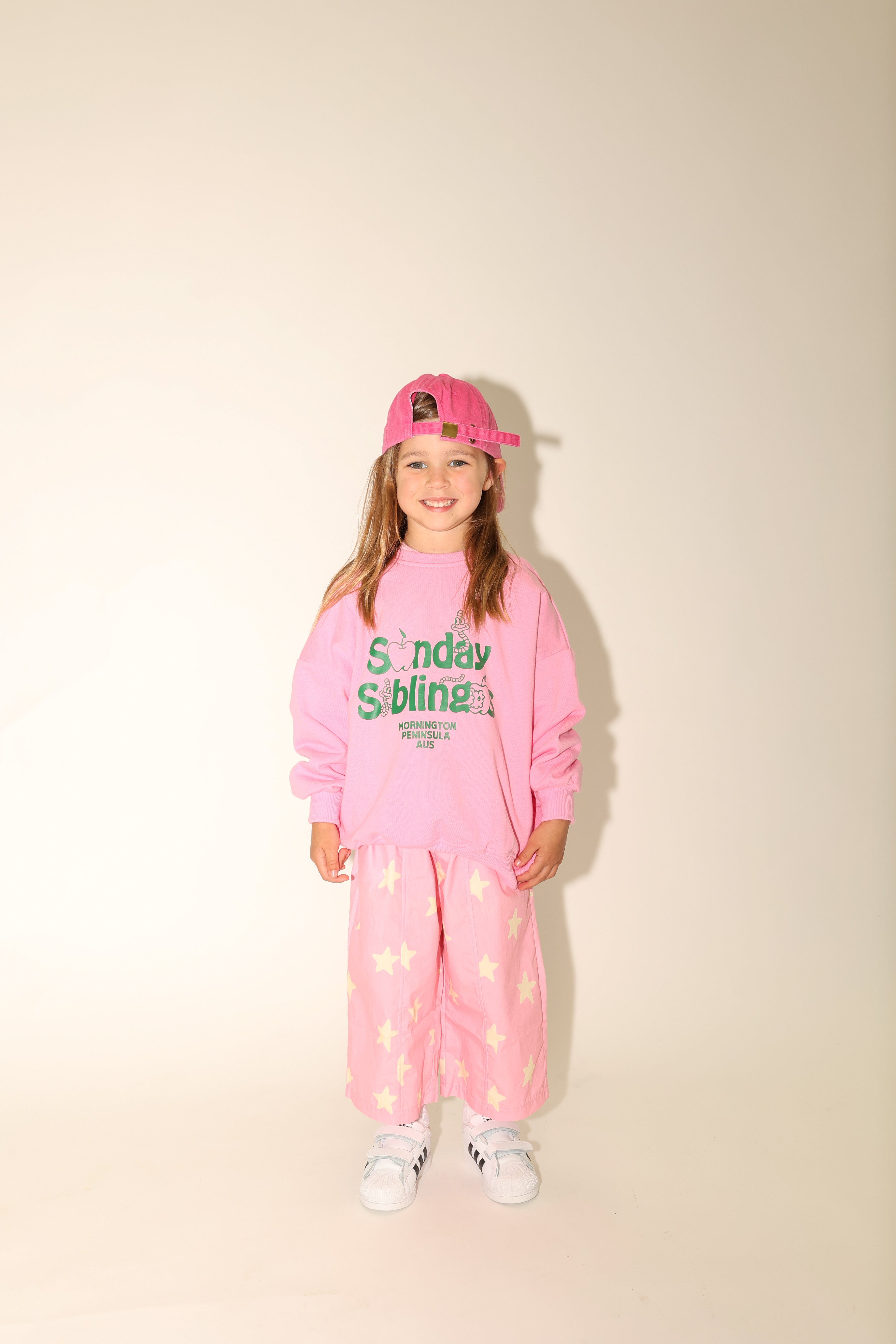 sunday siblings doc sweater - pink + green