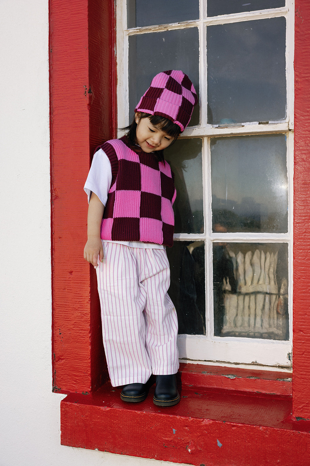 sunday siblings ninch pants - pink stripes (pre order)