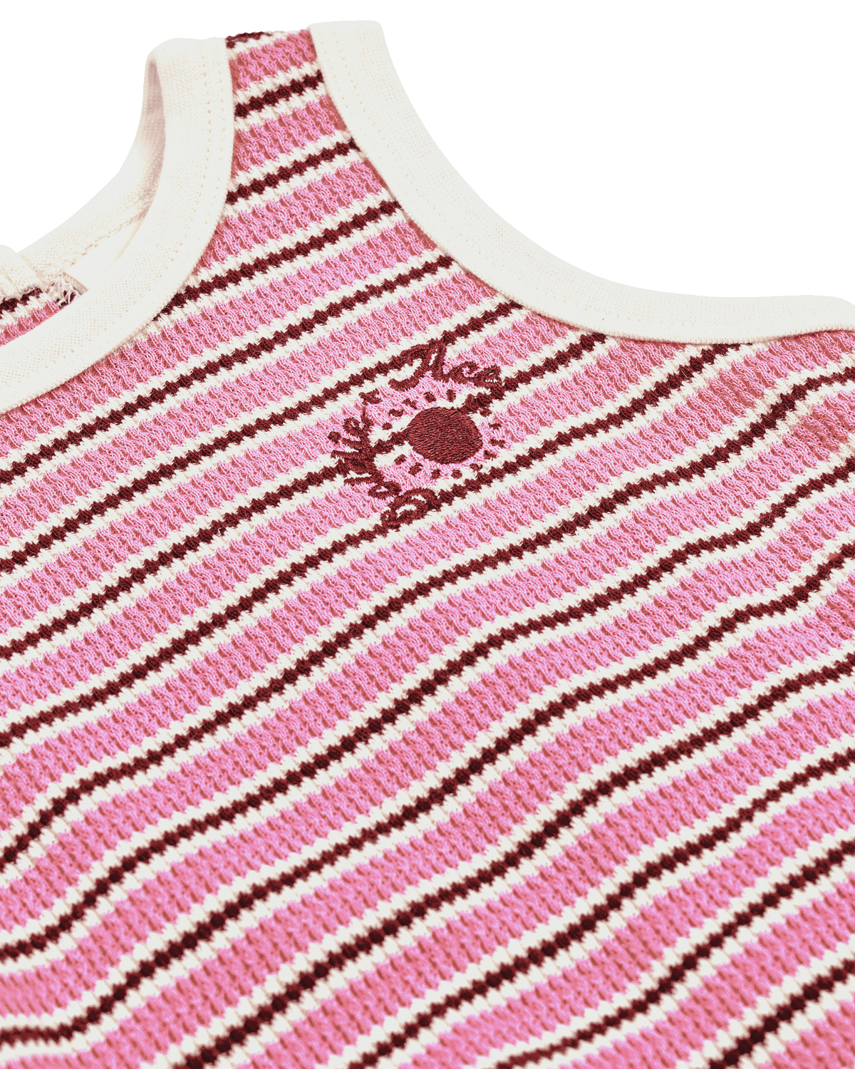 goldie + ace waffle bubble romper - pink stripe