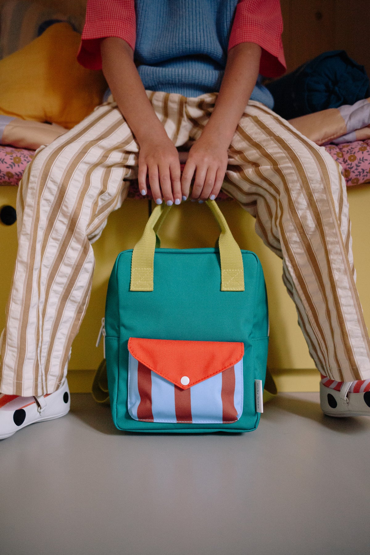 sticky lemon small envelope backpack - sticky memories / grass green (pre order)