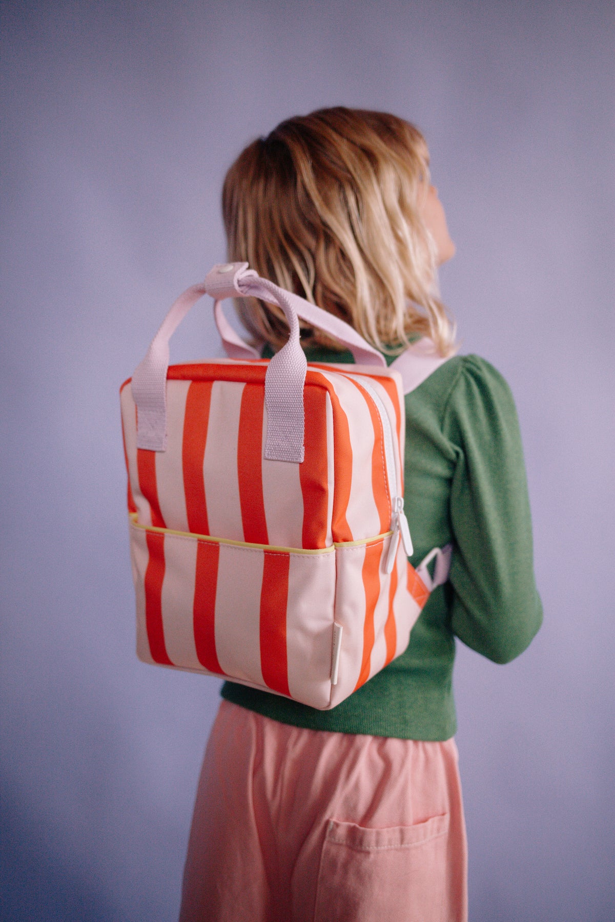 sticky lemon small backpack - sticky memories / stripes + lifebouy orange (pre order)