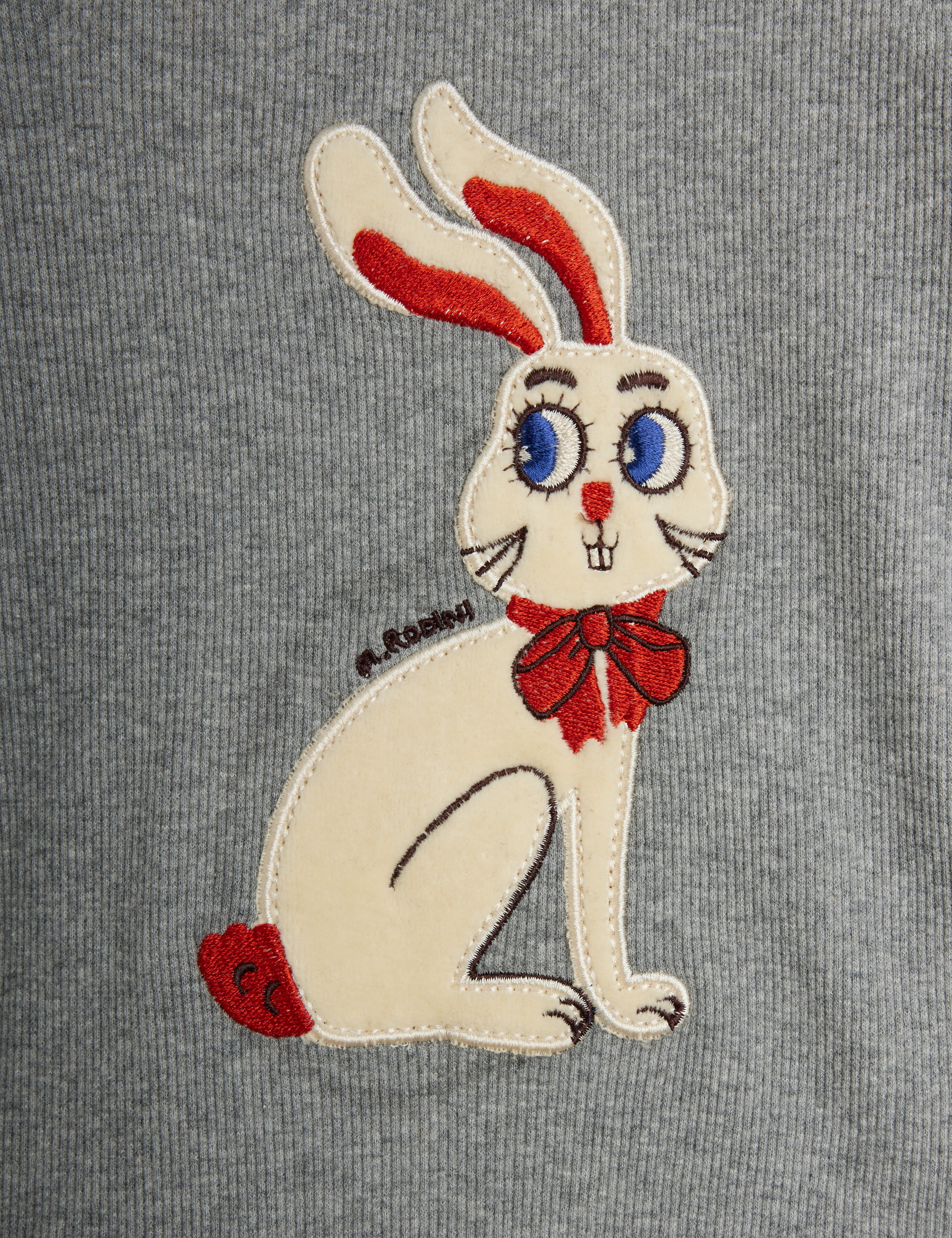 mini rodini rabbit application ls body - grey melange