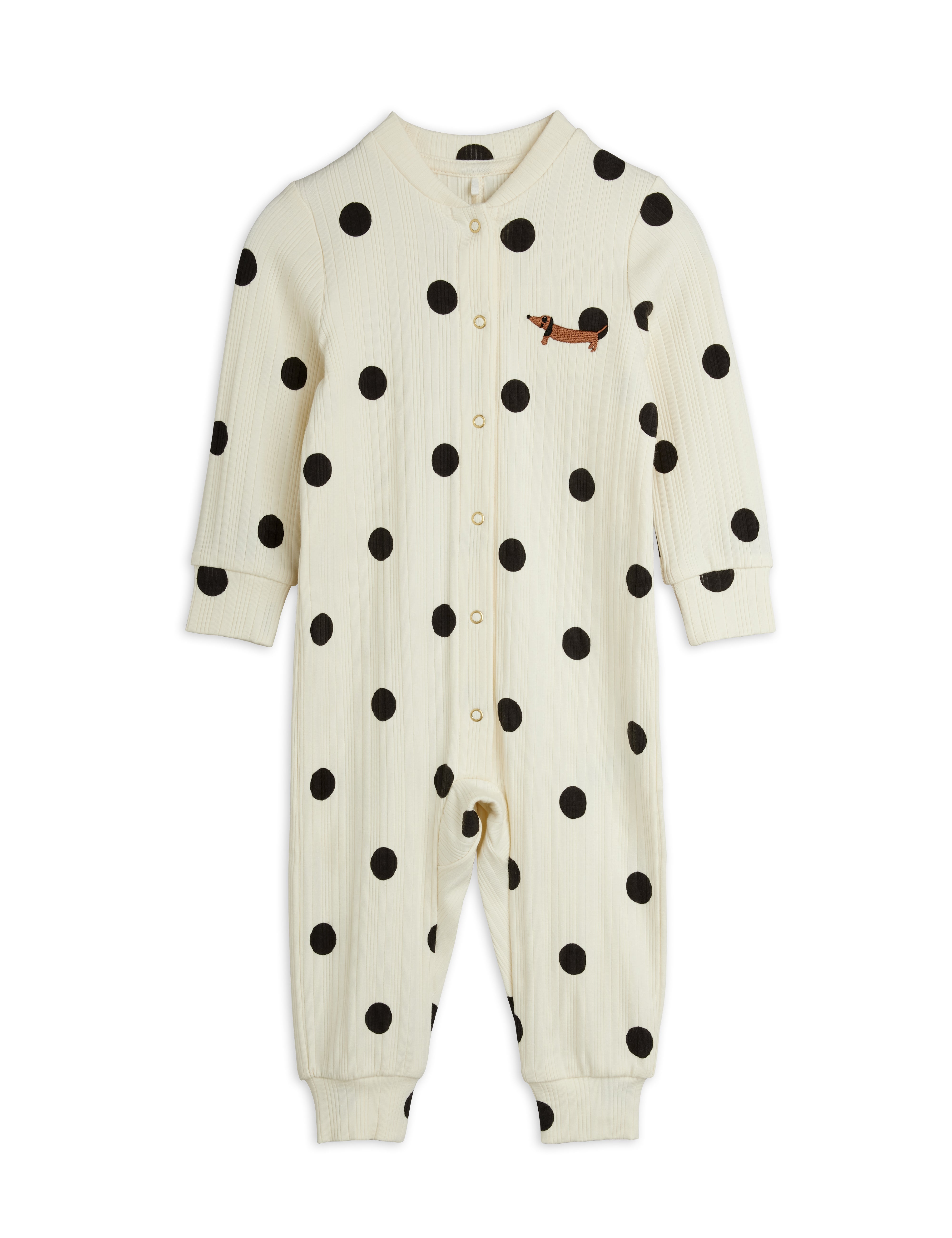 mini rodini dots aop dog jumpsuit - offwhite