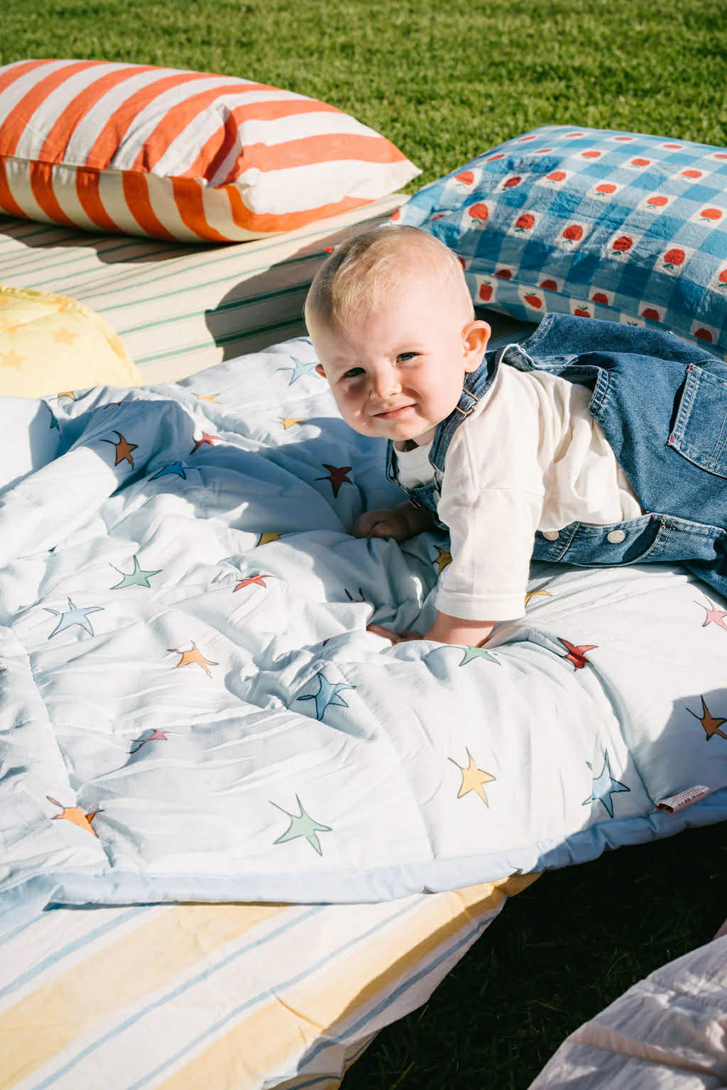 play linen apple patch pillowcase separates