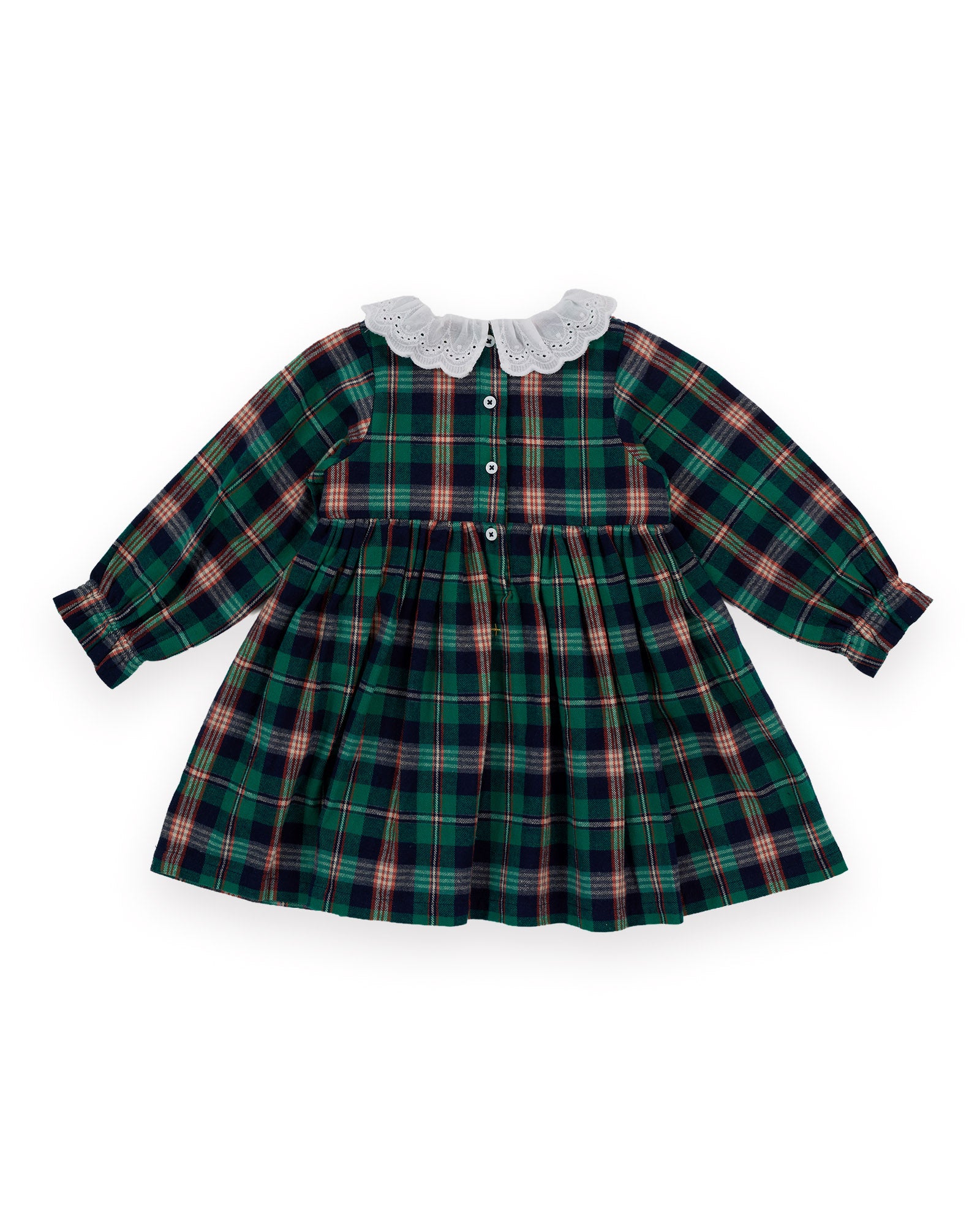 goldie + ace daphne smocked dress - green check