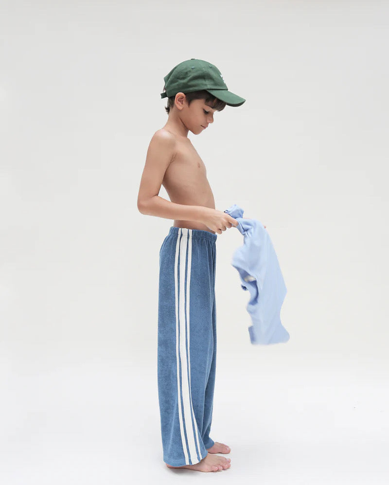 summer and storm racer terry wide leg pant - blue