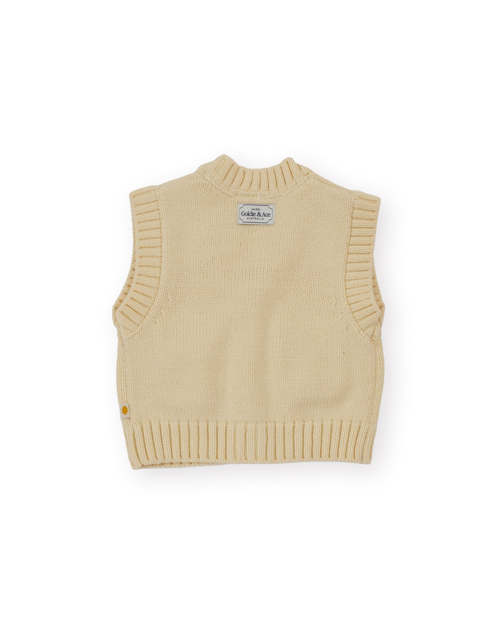 goldie + ace apple pocket knit vest - cream