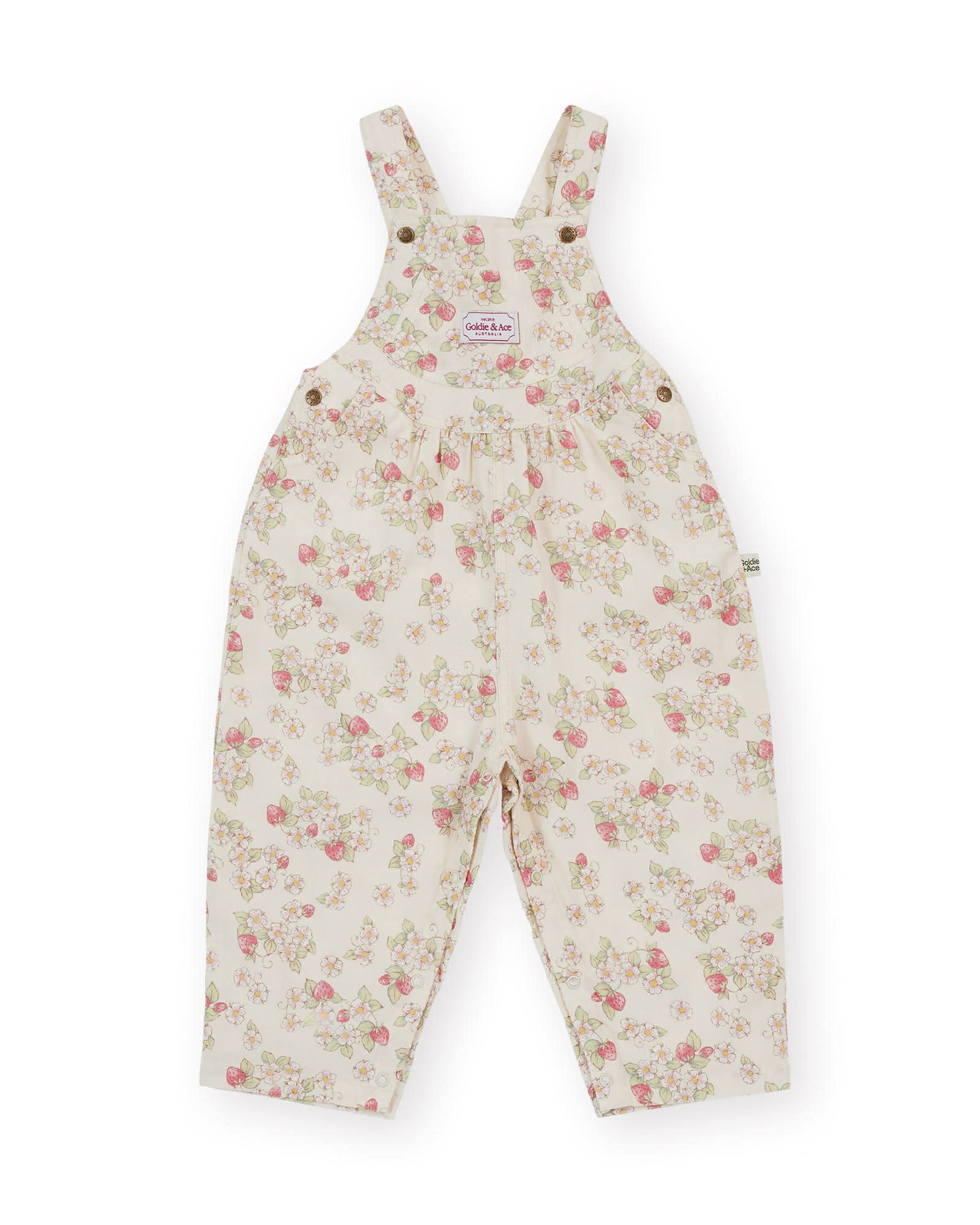 goldie + ace strawberry fields vintage overalls