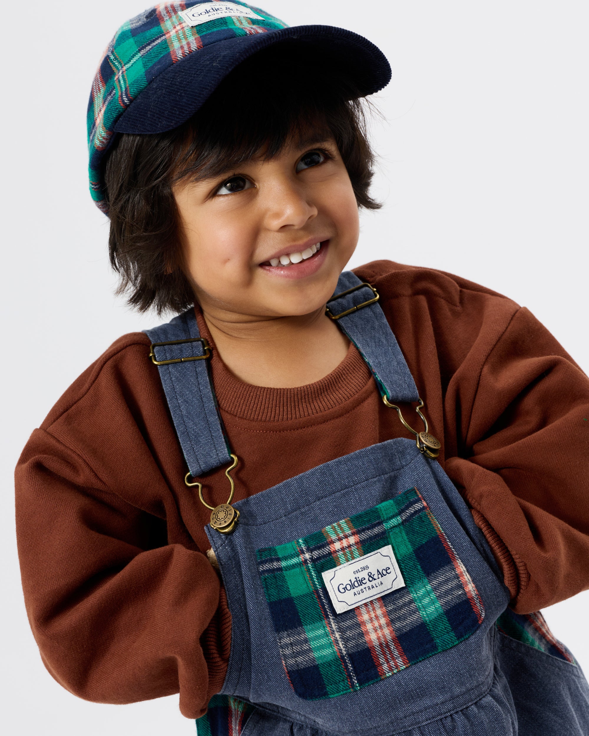 goldie + ace tate cap - green check