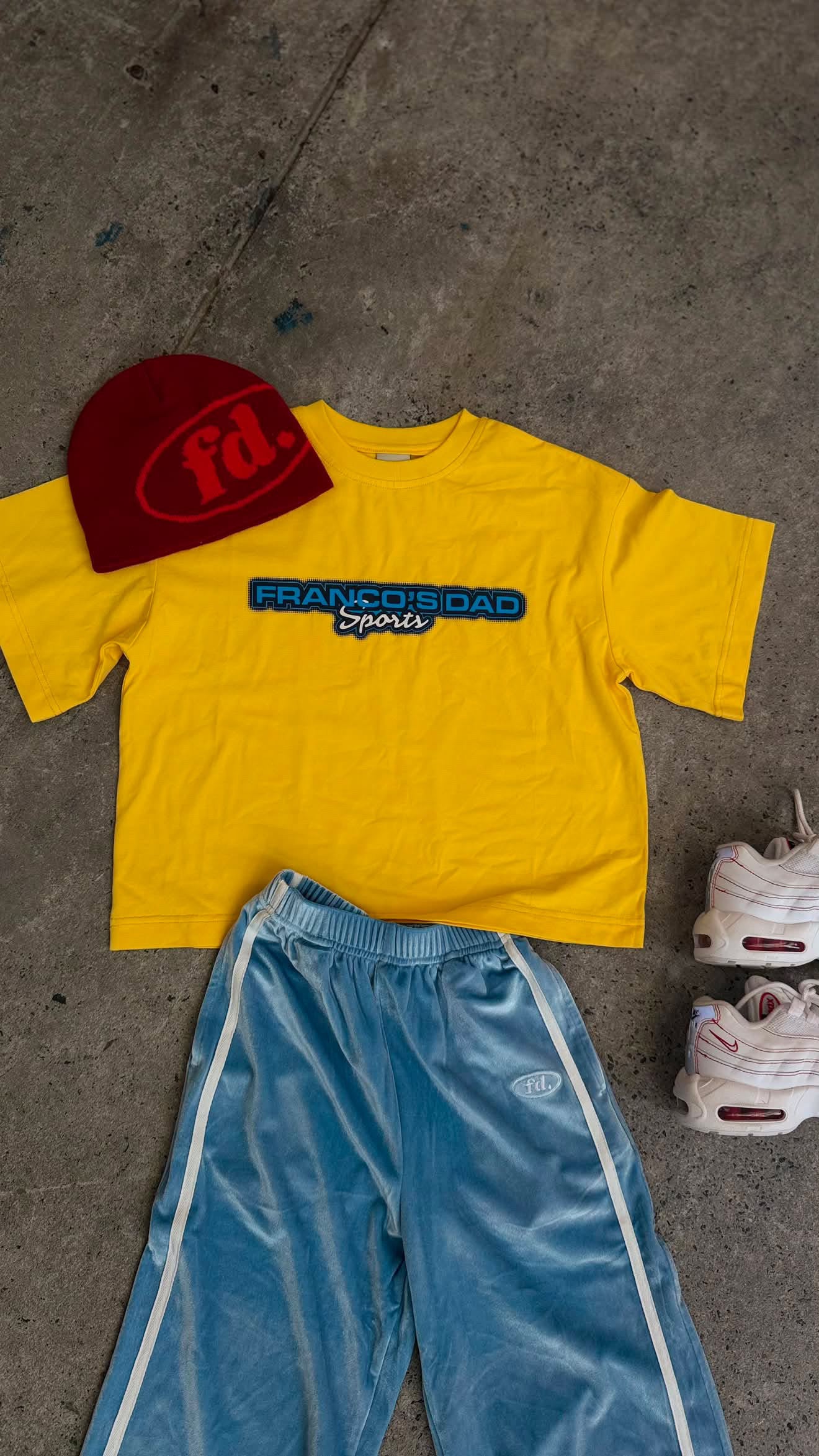 franco's dad velour pants - sky blue (pre order)