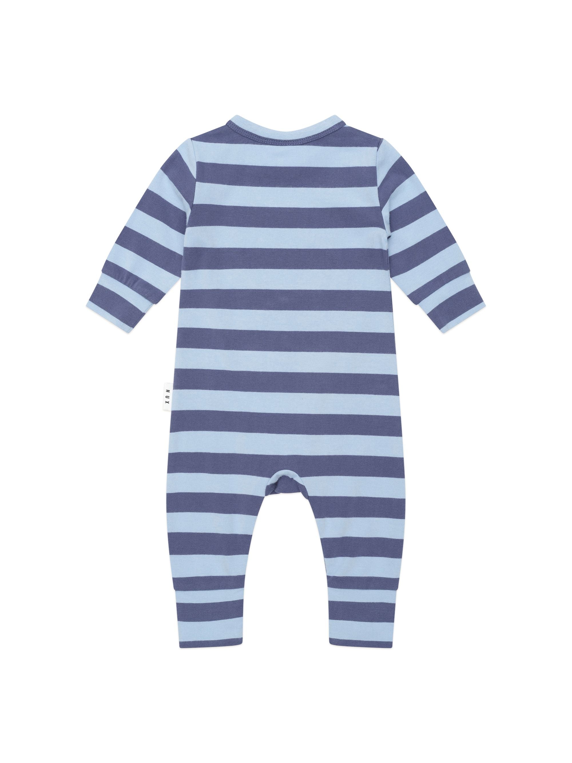 huxbaby college hux blue stripe romper