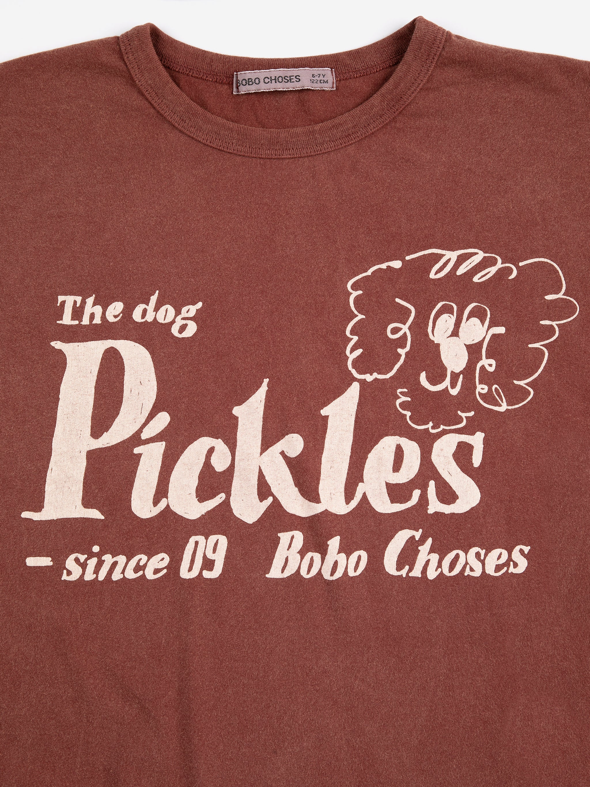 bobo choses pickles the dog t-shirt - brown