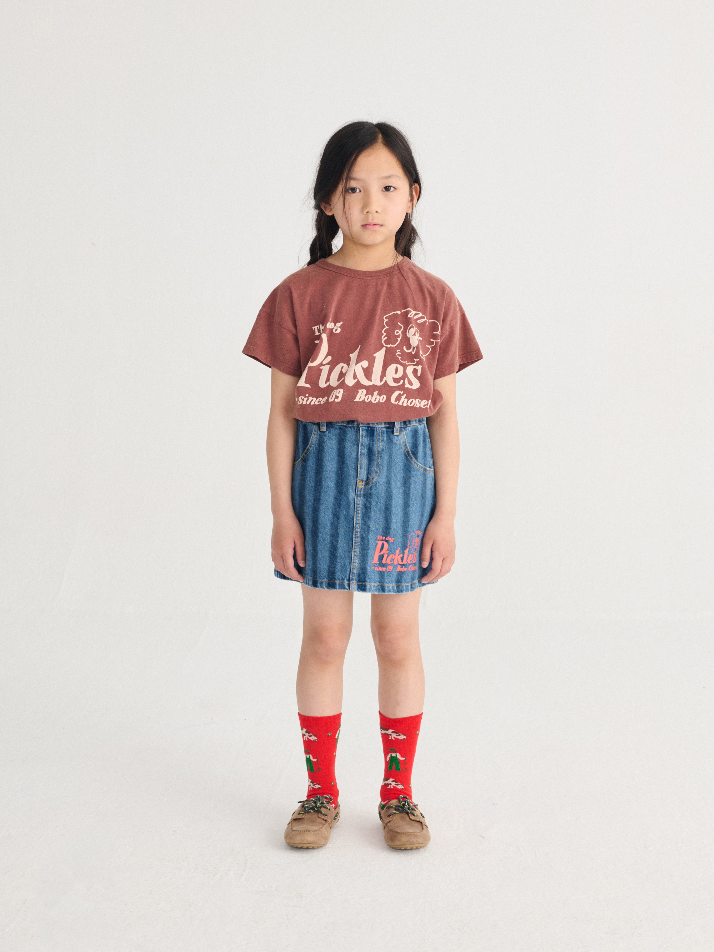 bobo choses pickles the dog t-shirt - brown