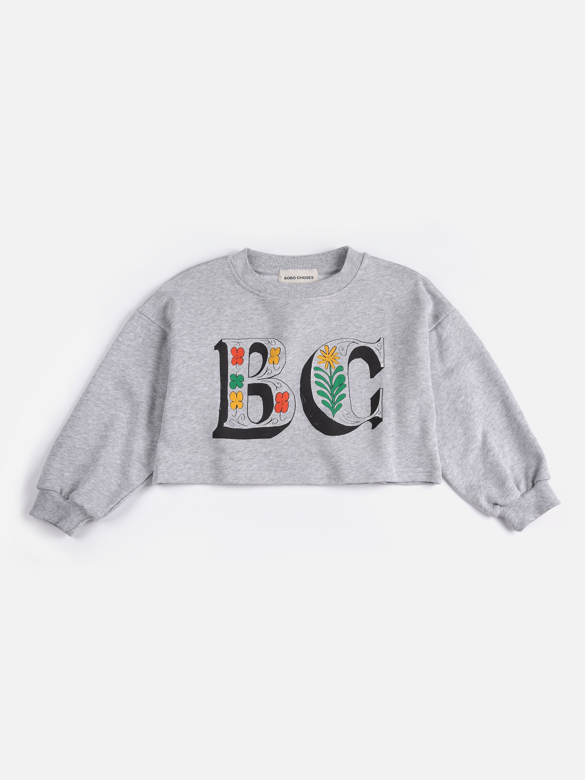 bobo choses spring letters cropped sweatshirt