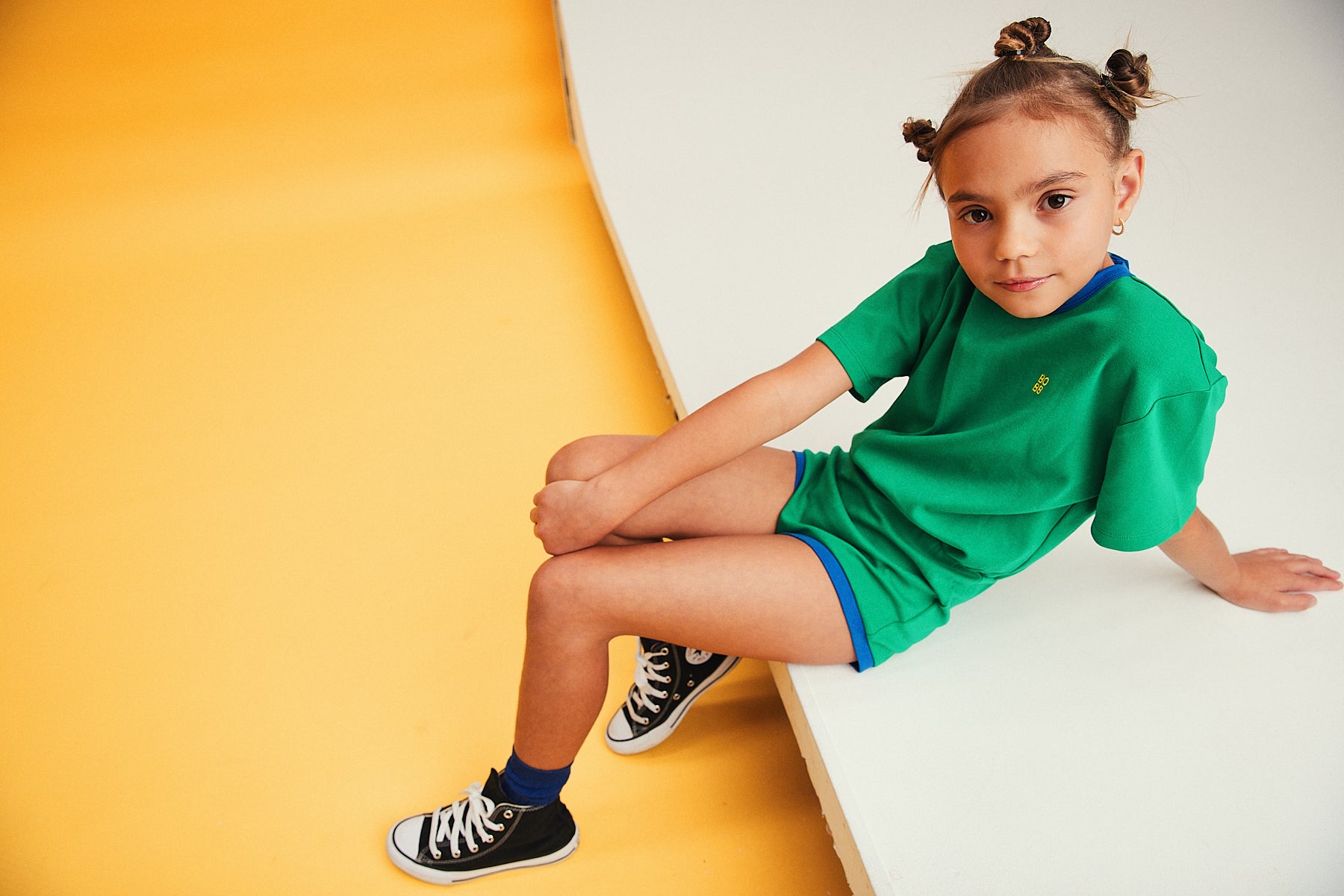 bbobbie pop playsuit in green / blue