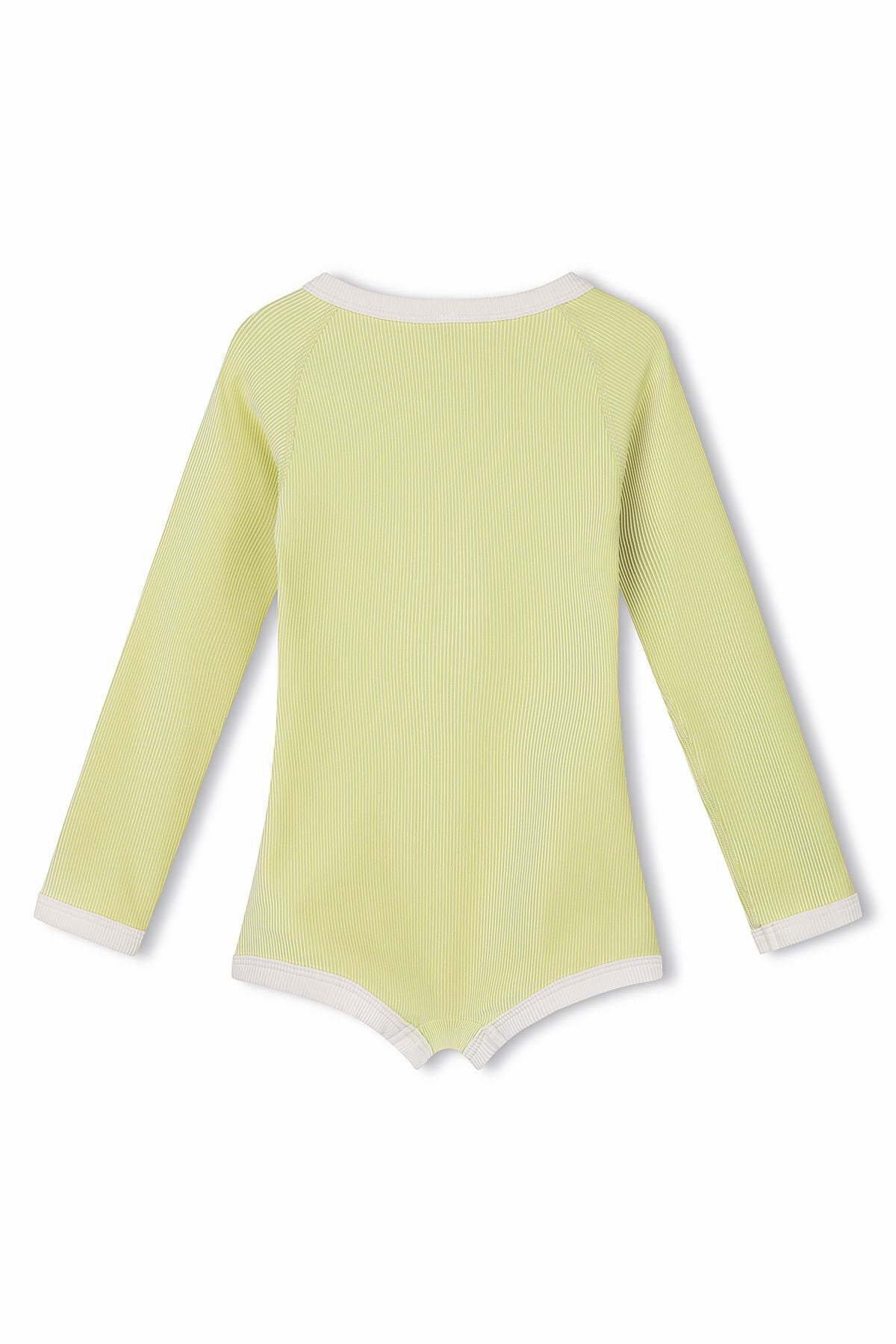 zulu & zephyr mini stripe rib rashie onesie - citrus
