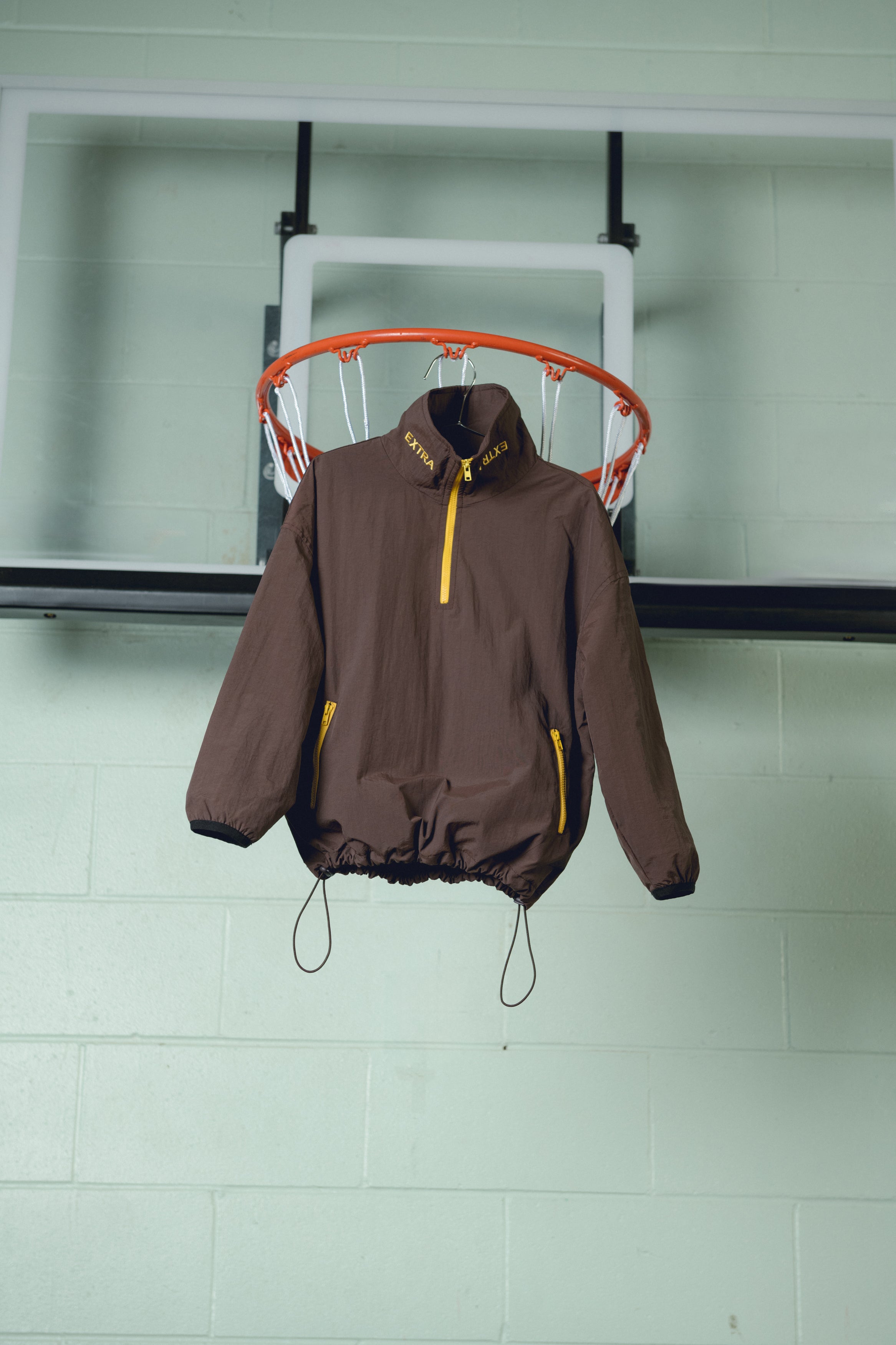 extra extra funnel half zip jacket - choc / yellow