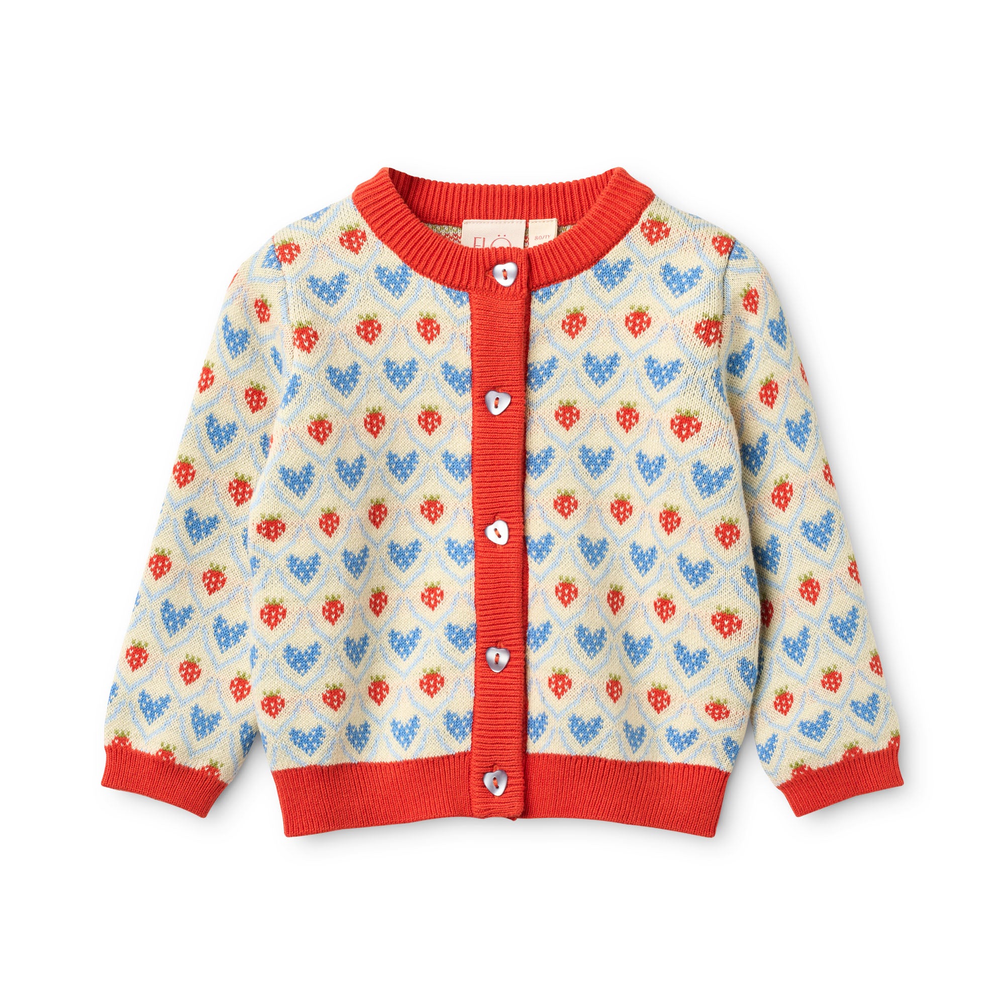 flöss lea cardigan - berry heart mix