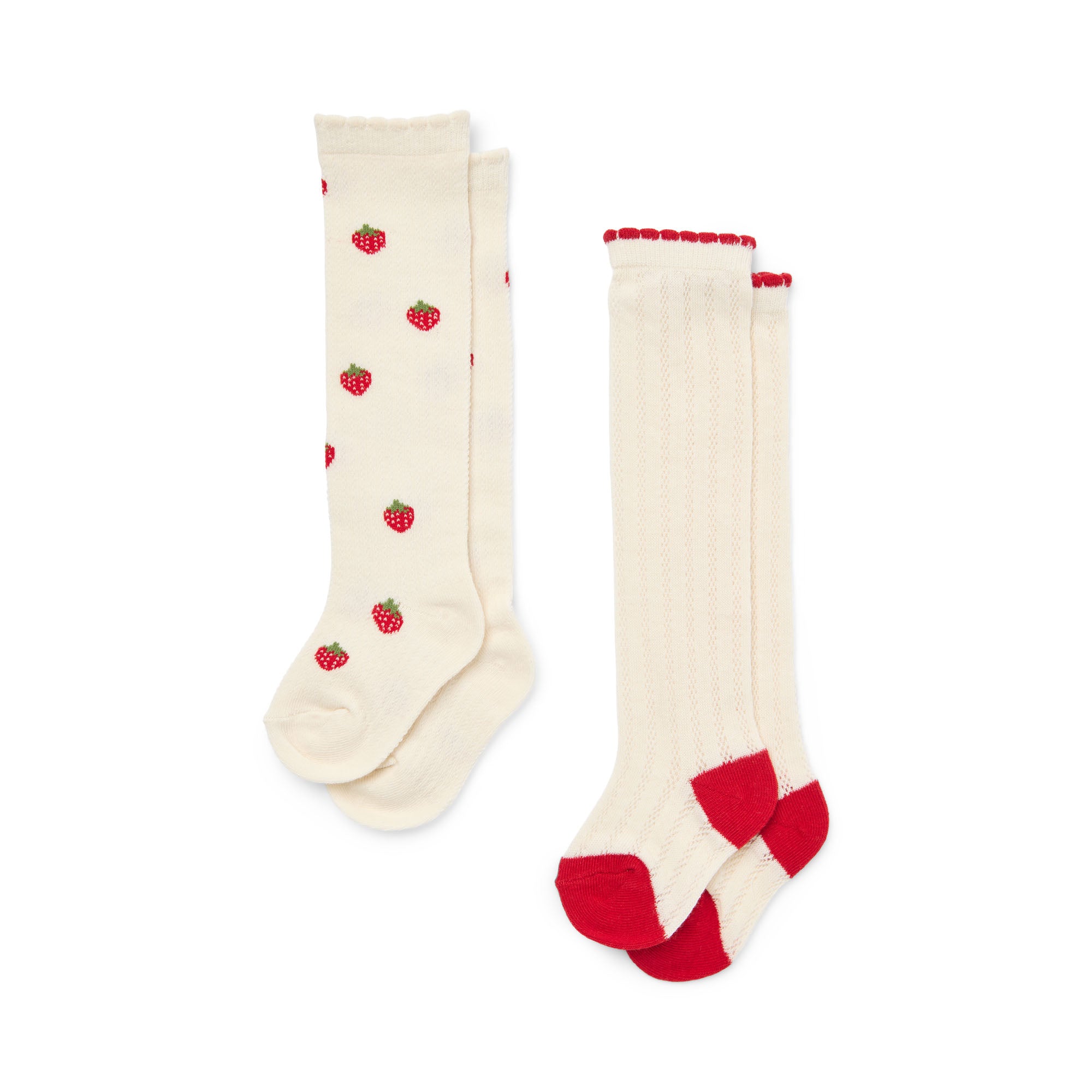 flöss vanda knee high socks 2 pack - berry pointelle