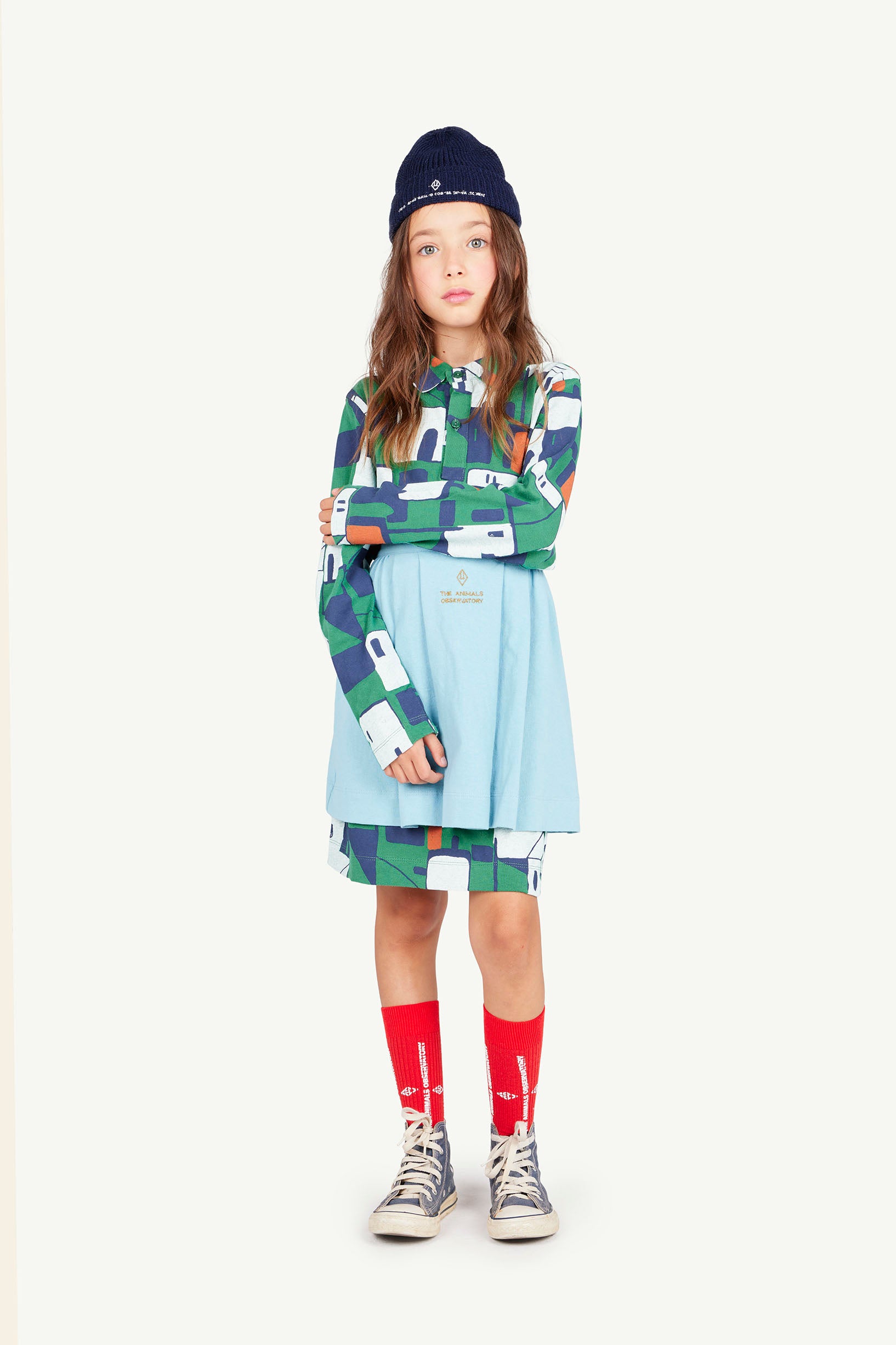 the animals observatory blue turkey kids skirt