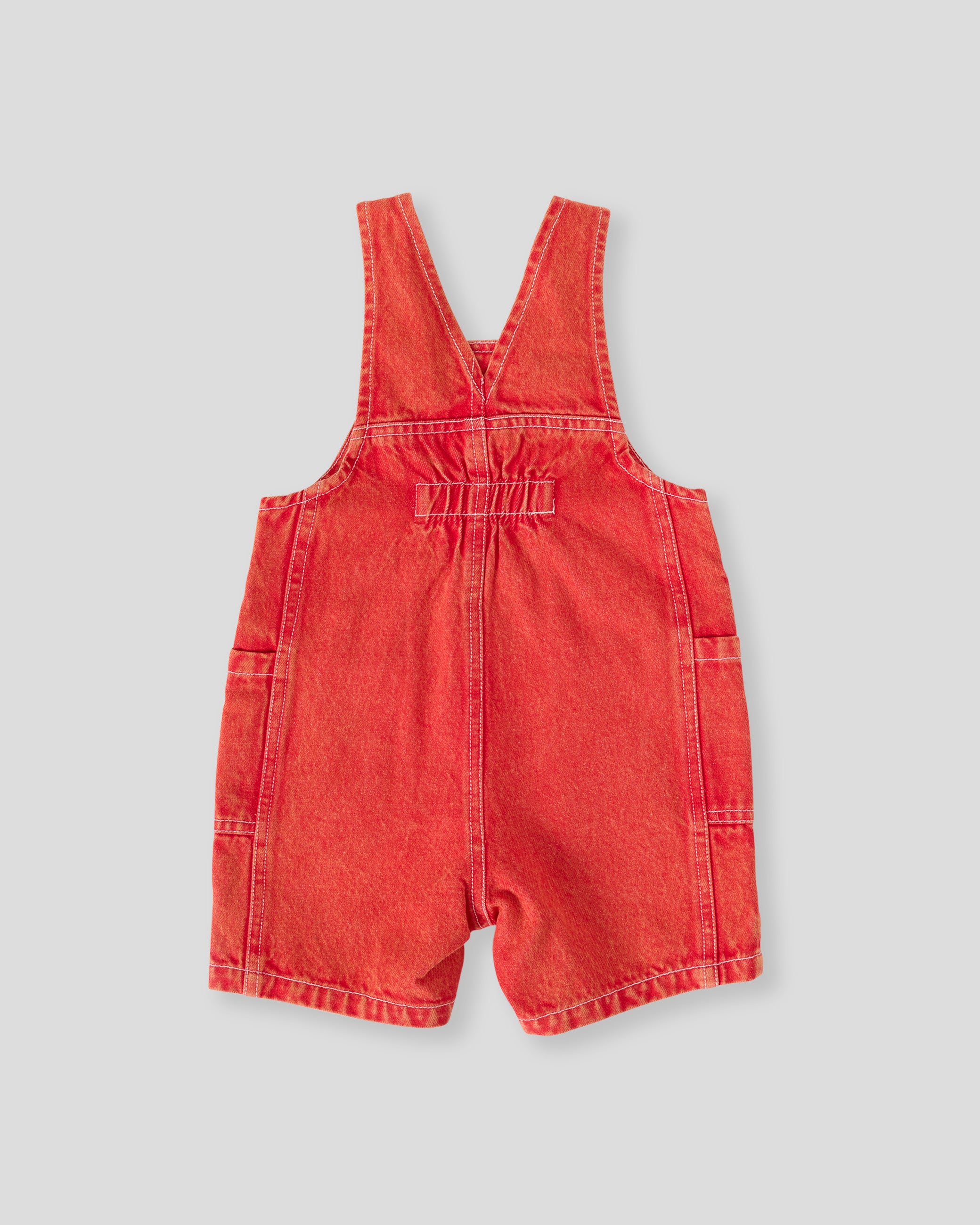 goldie + ace james vintage washed denim pocket overalls - apple red