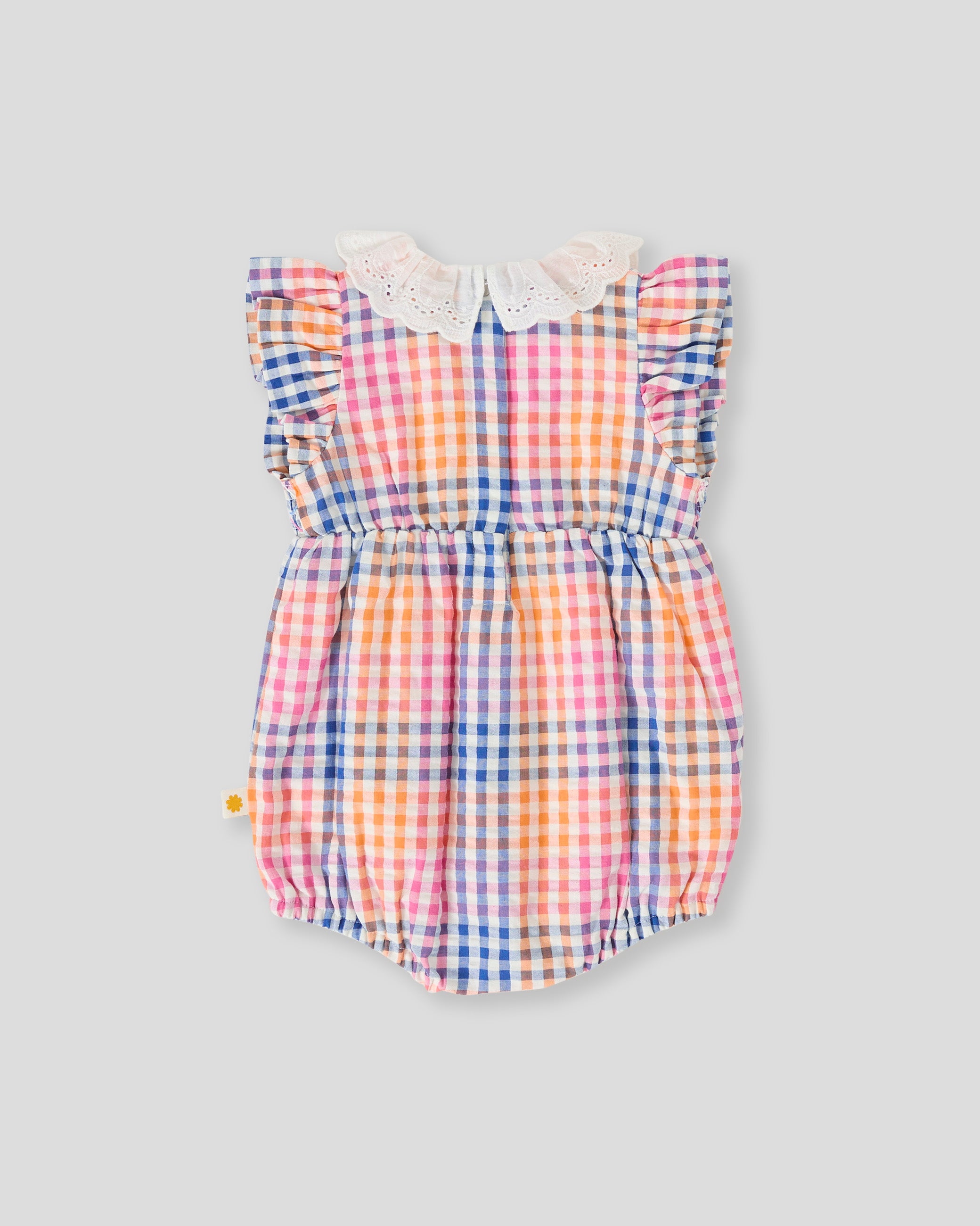 goldie + ace rainbow gingham lani smocked romper