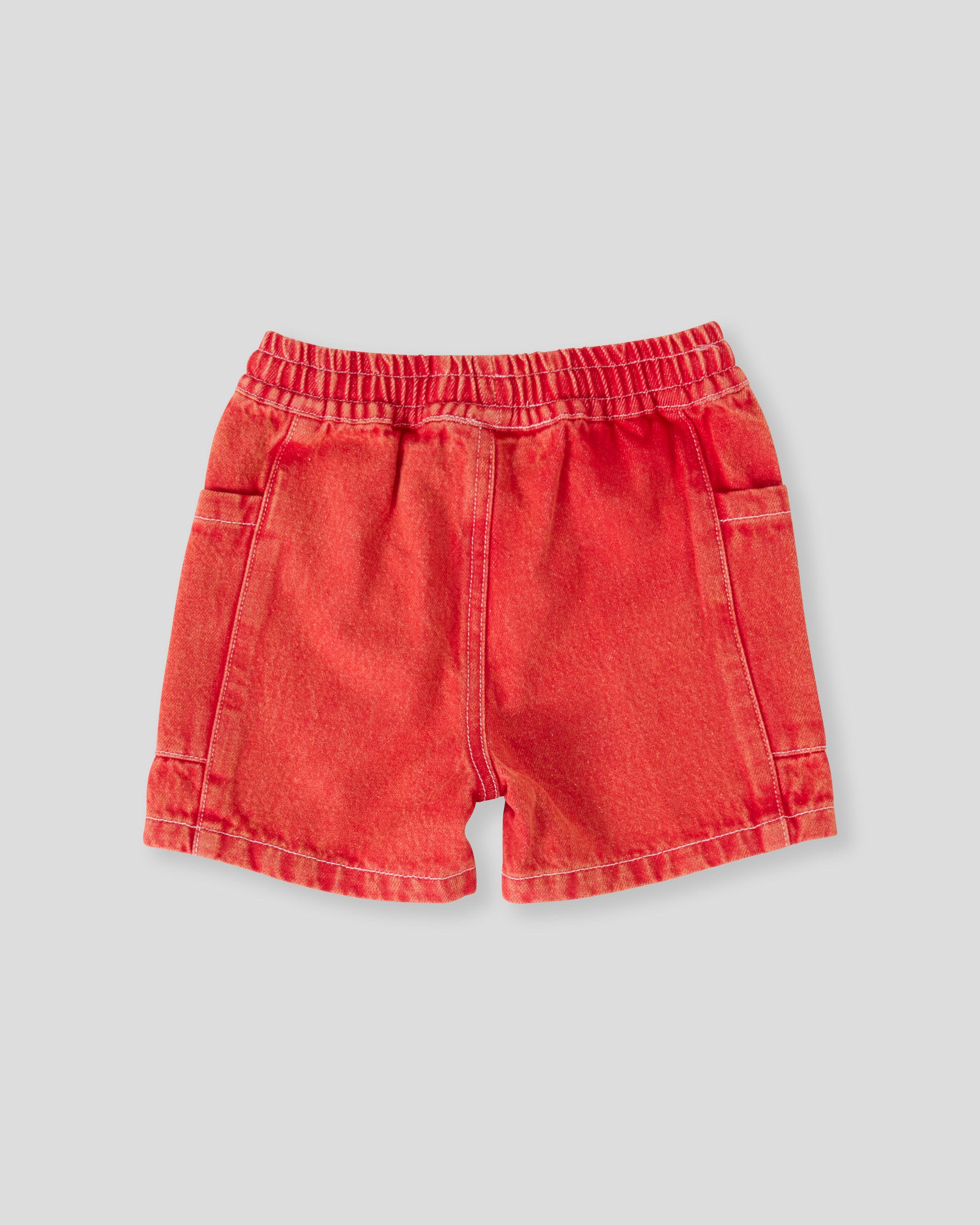 goldie + ace noah denim pocket shorts - apple red