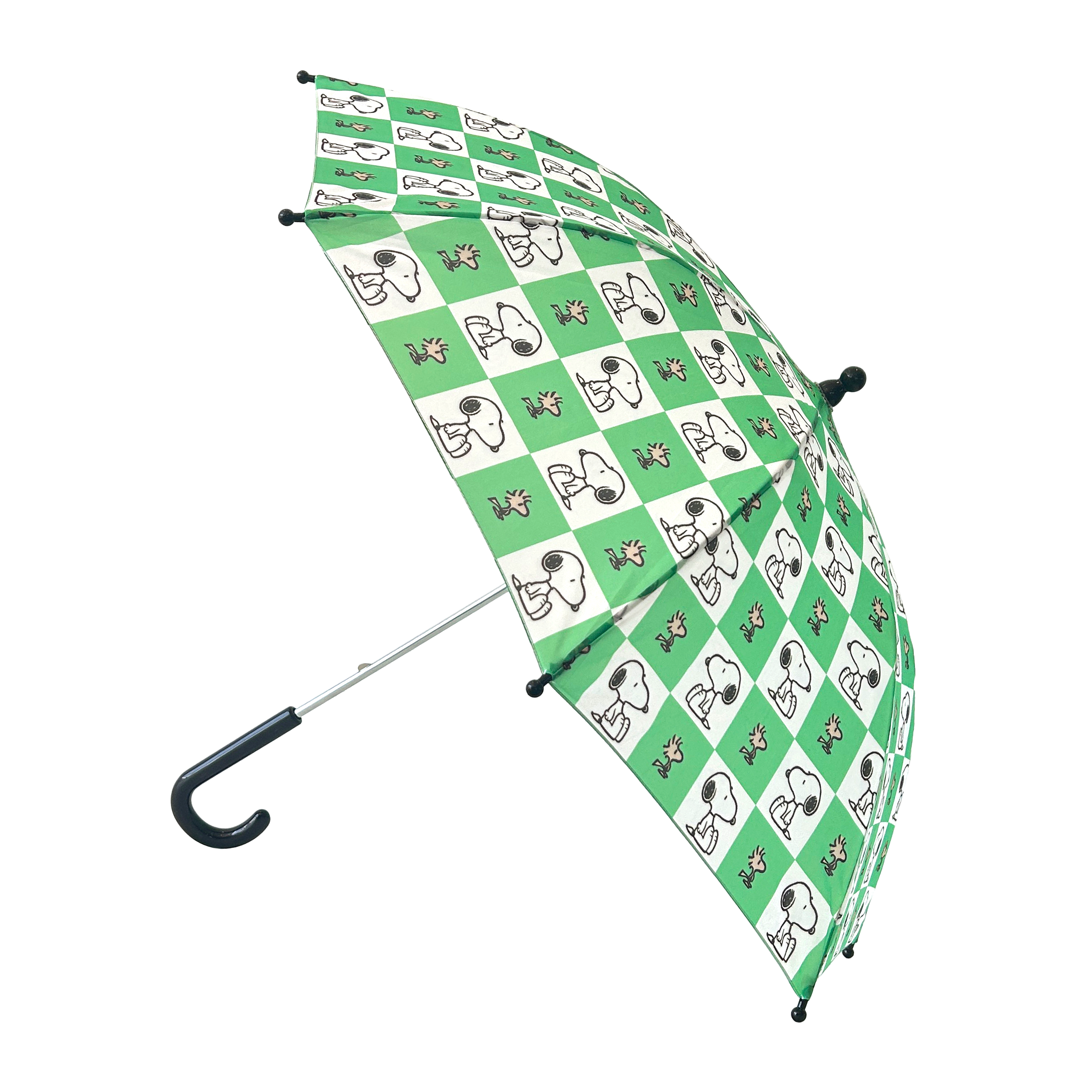 peanuts umbrella - green checkerboard