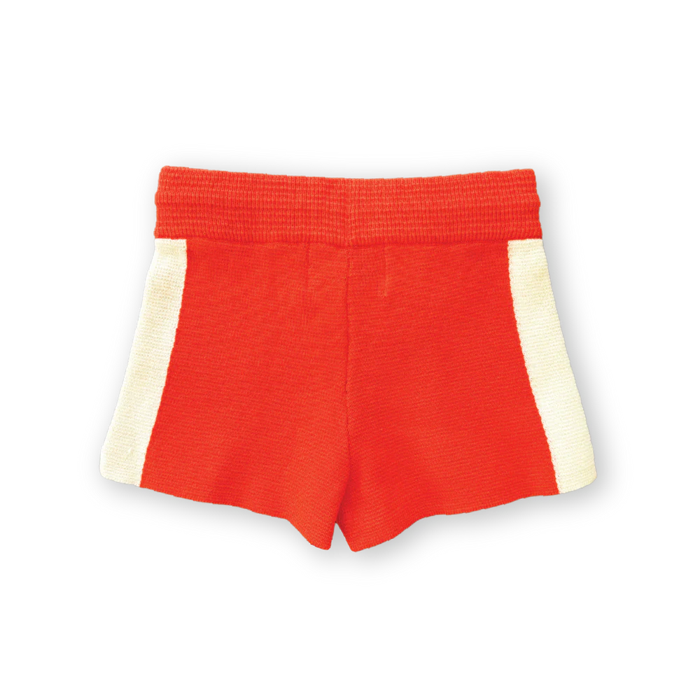grown milano knitted shorts - rosso