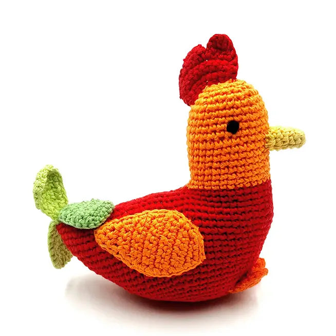 pebble child rooster rattle