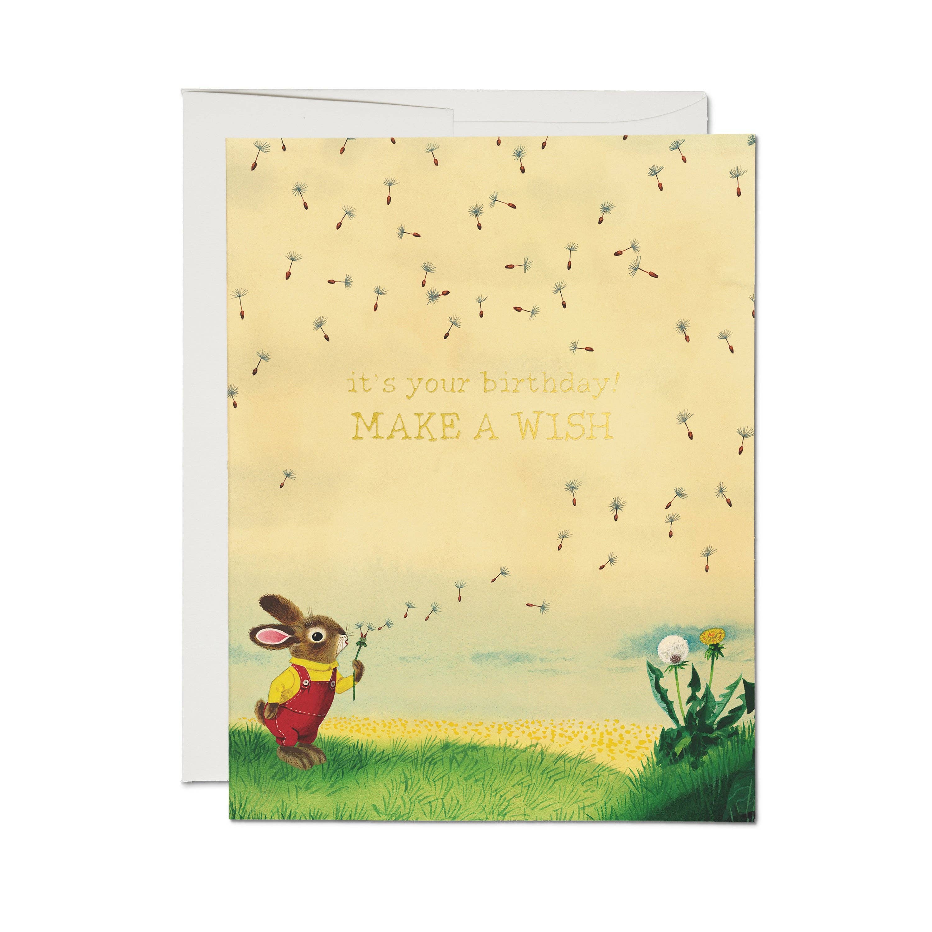 richard scarry bunny & dandelion card - it's your birthday