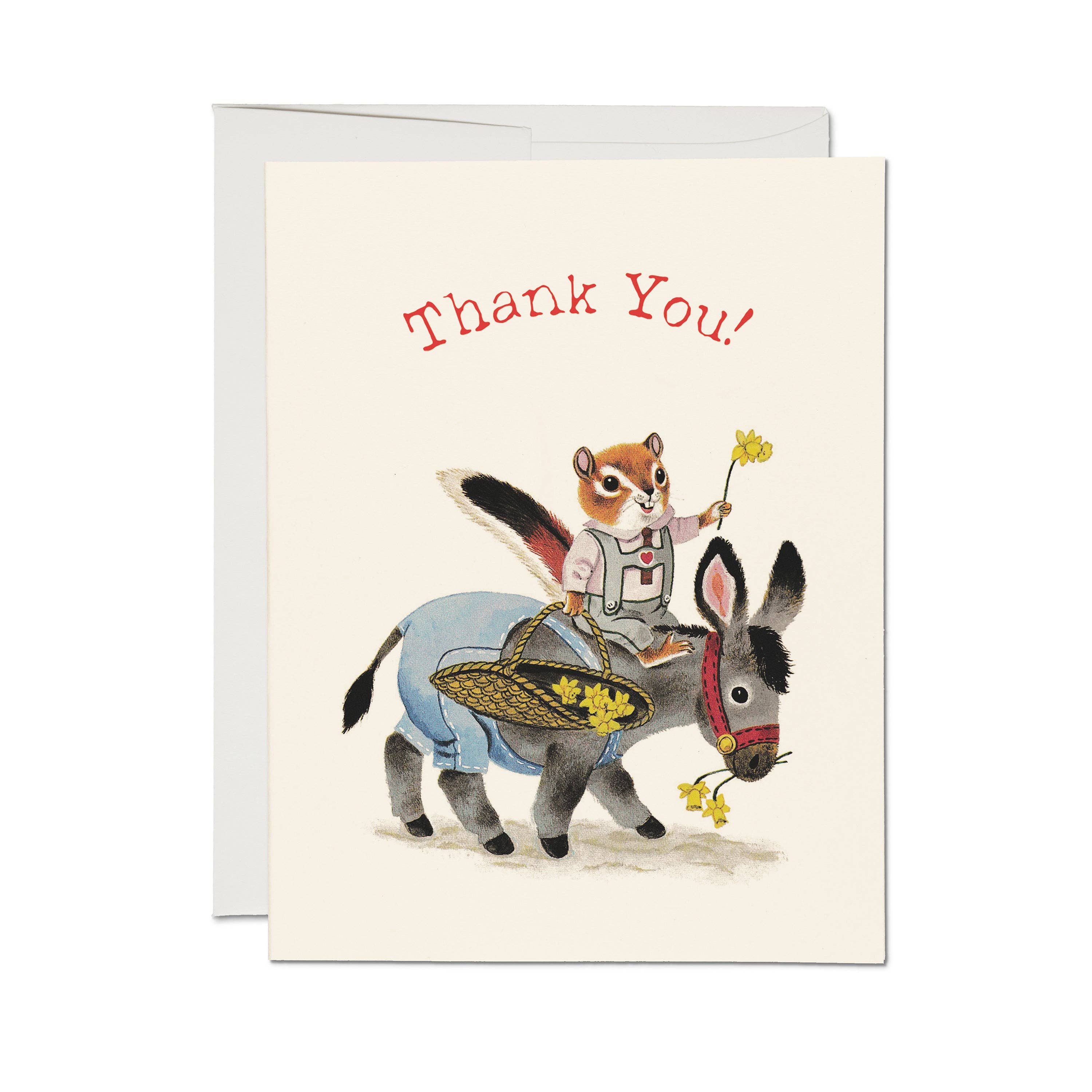 richard scarry chipmunk & donkey card - thank you!