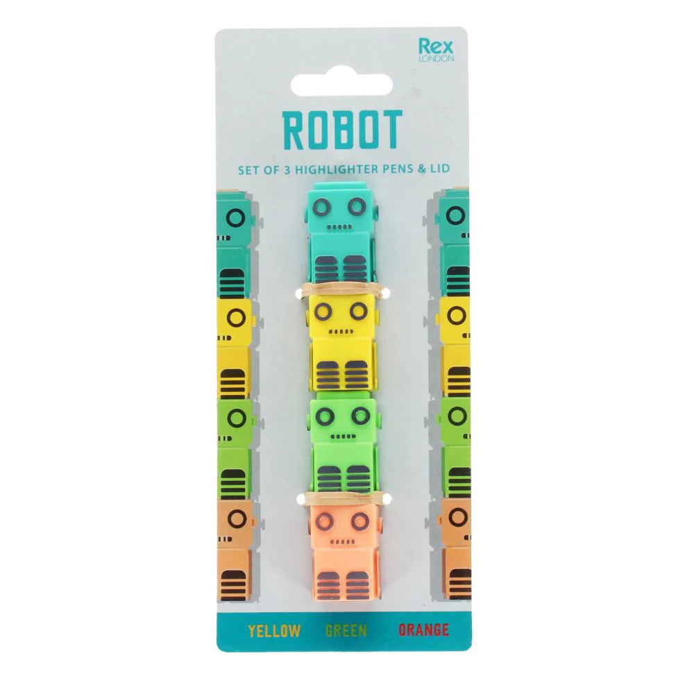 rex london stackable highlighters - robot