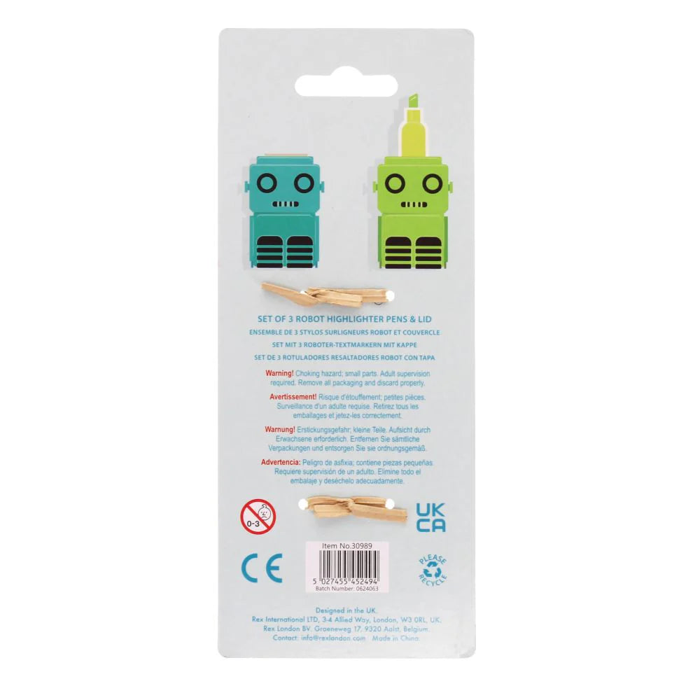rex london stackable highlighters - robot