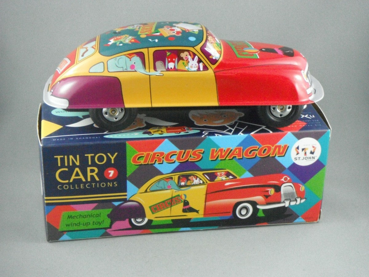 marxu st john wind up tin toy - circus wagon