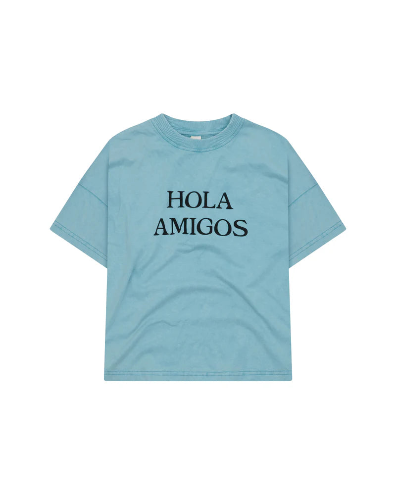 summer and storm hola amigos tee - washed blue (pre order)