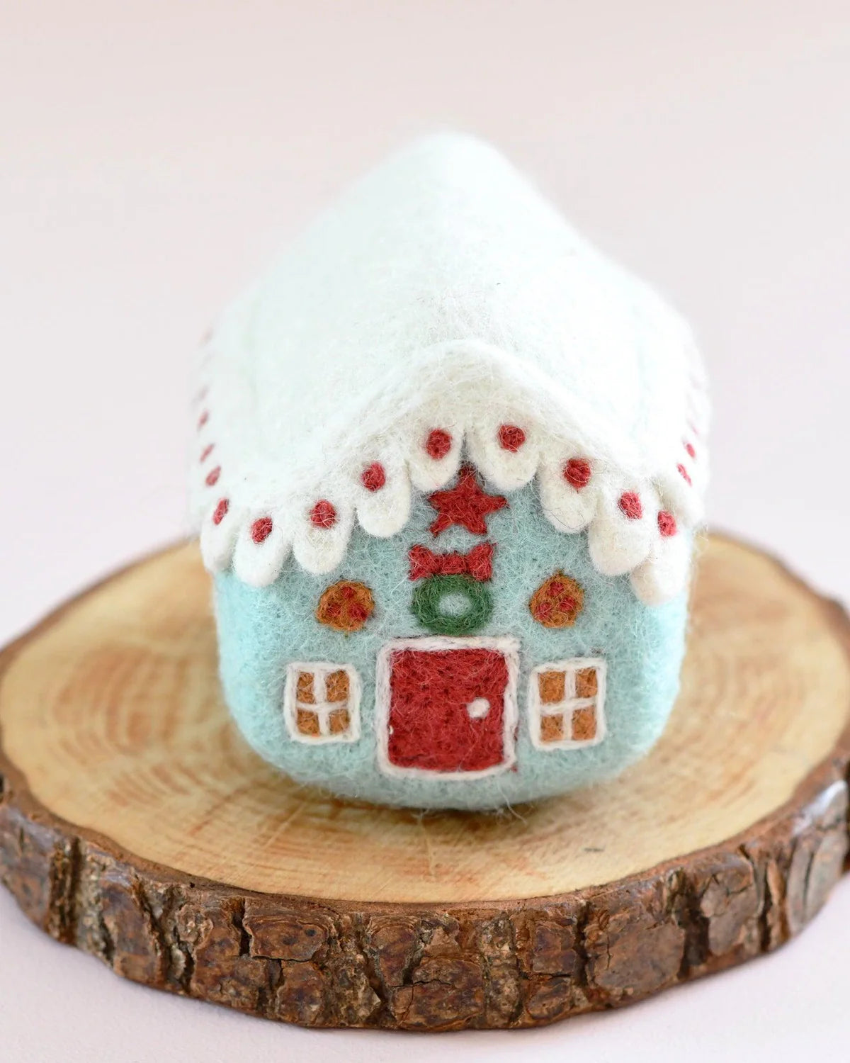 tara treasures felt blue gingerbread house