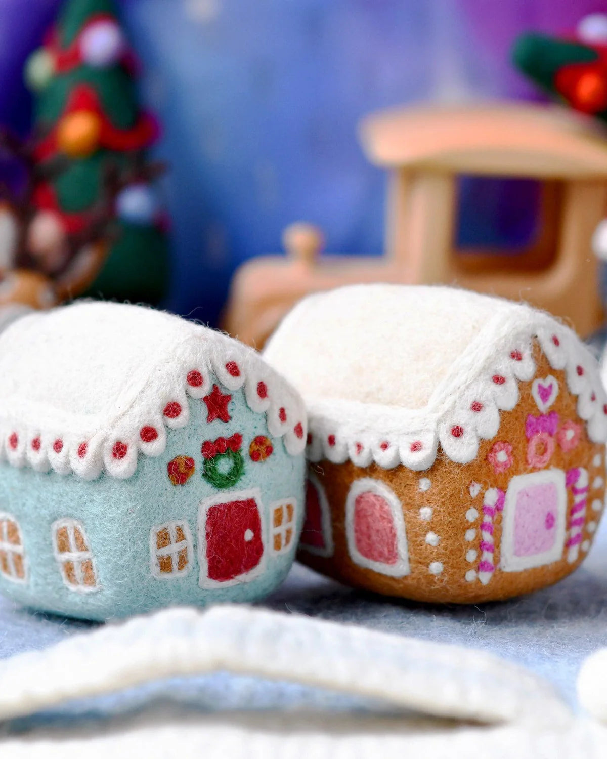 tara treasures felt pink gingerbread house
