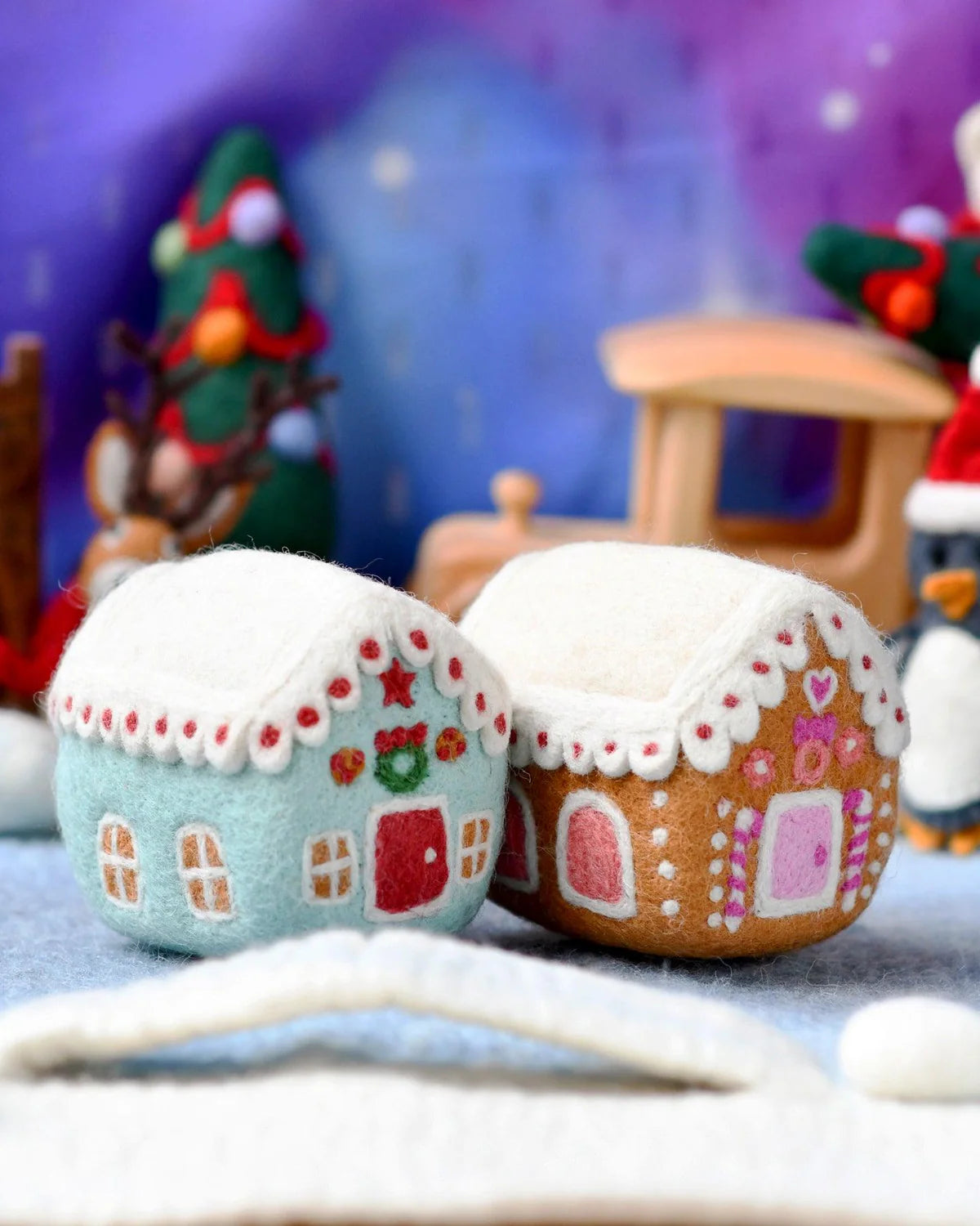 tara treasures felt pink gingerbread house