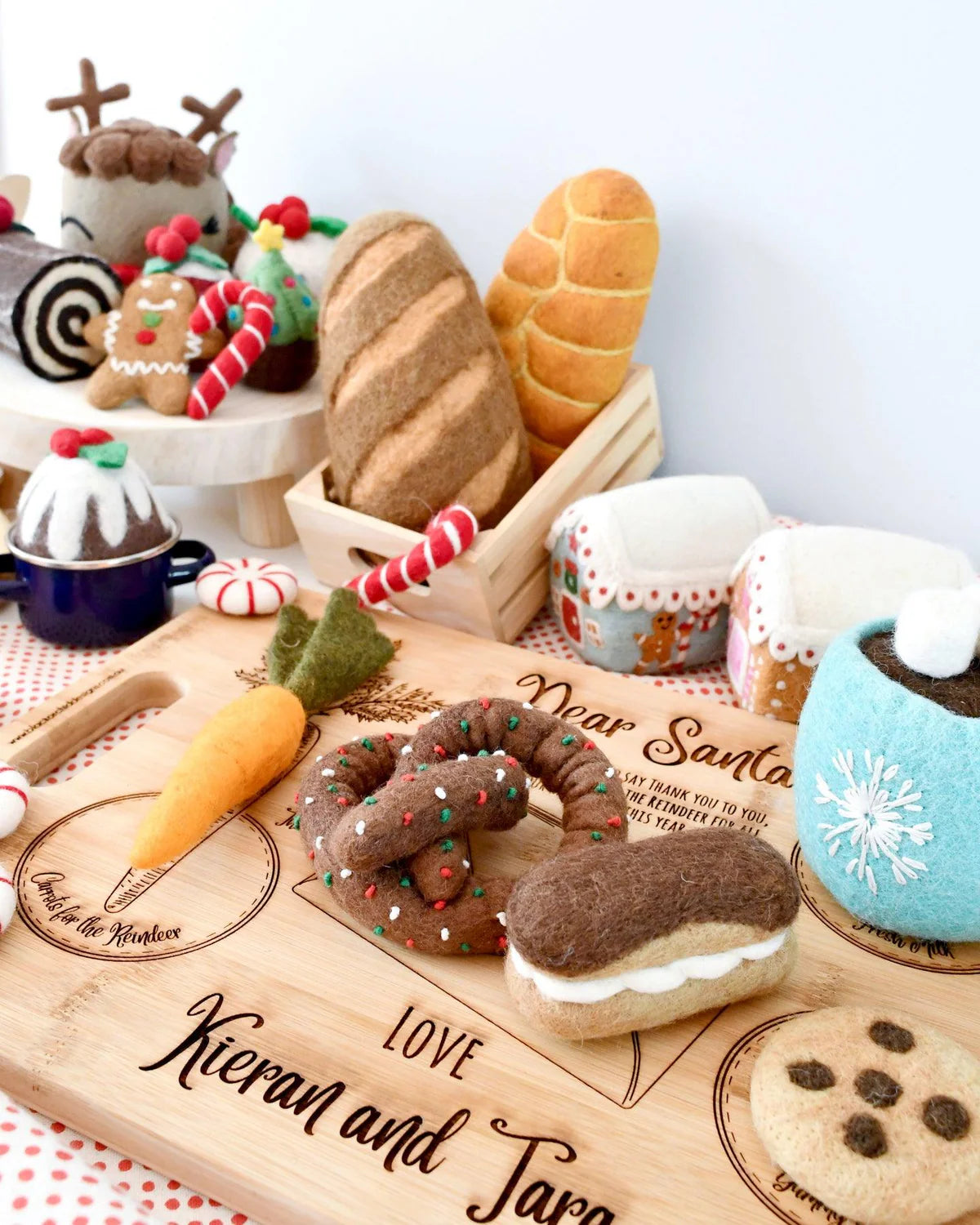 tara treasures felt blue gingerbread house