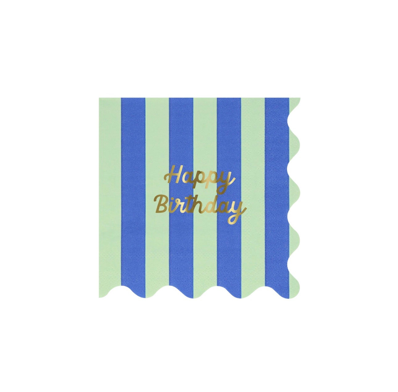 meri meri stripe happy birthday napkins (pack of 16 in 8 colours)