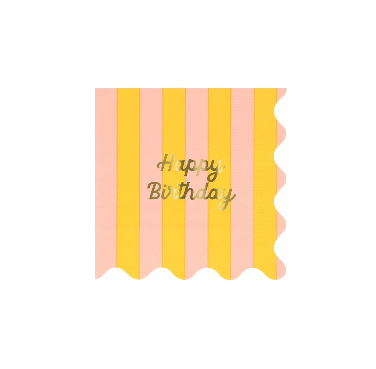 meri meri stripe happy birthday napkins (pack of 16 in 8 colours)
