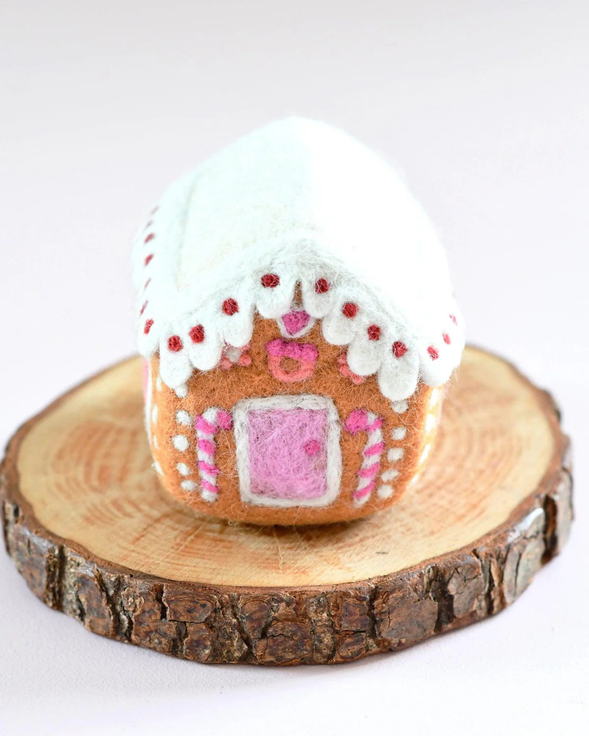 tara treasures felt pink gingerbread house