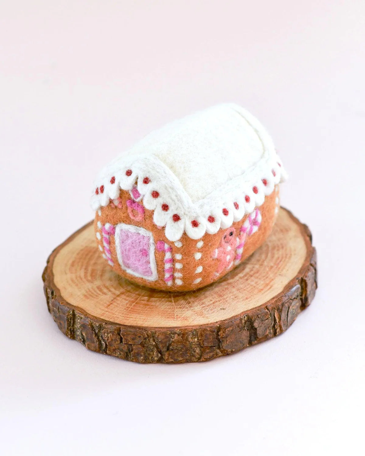 tara treasures felt pink gingerbread house
