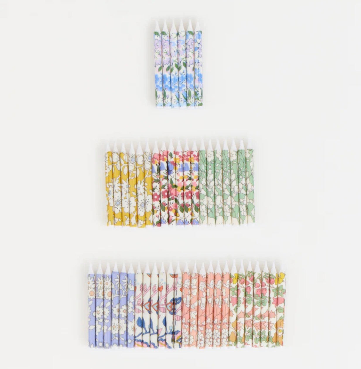 meri meri x liberty mini candles (pack of 50 in 8 designs)