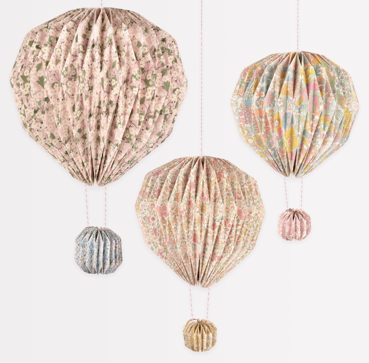 meri meri x liberty origami balloon decorations (pack of 3 in 2 sizes)